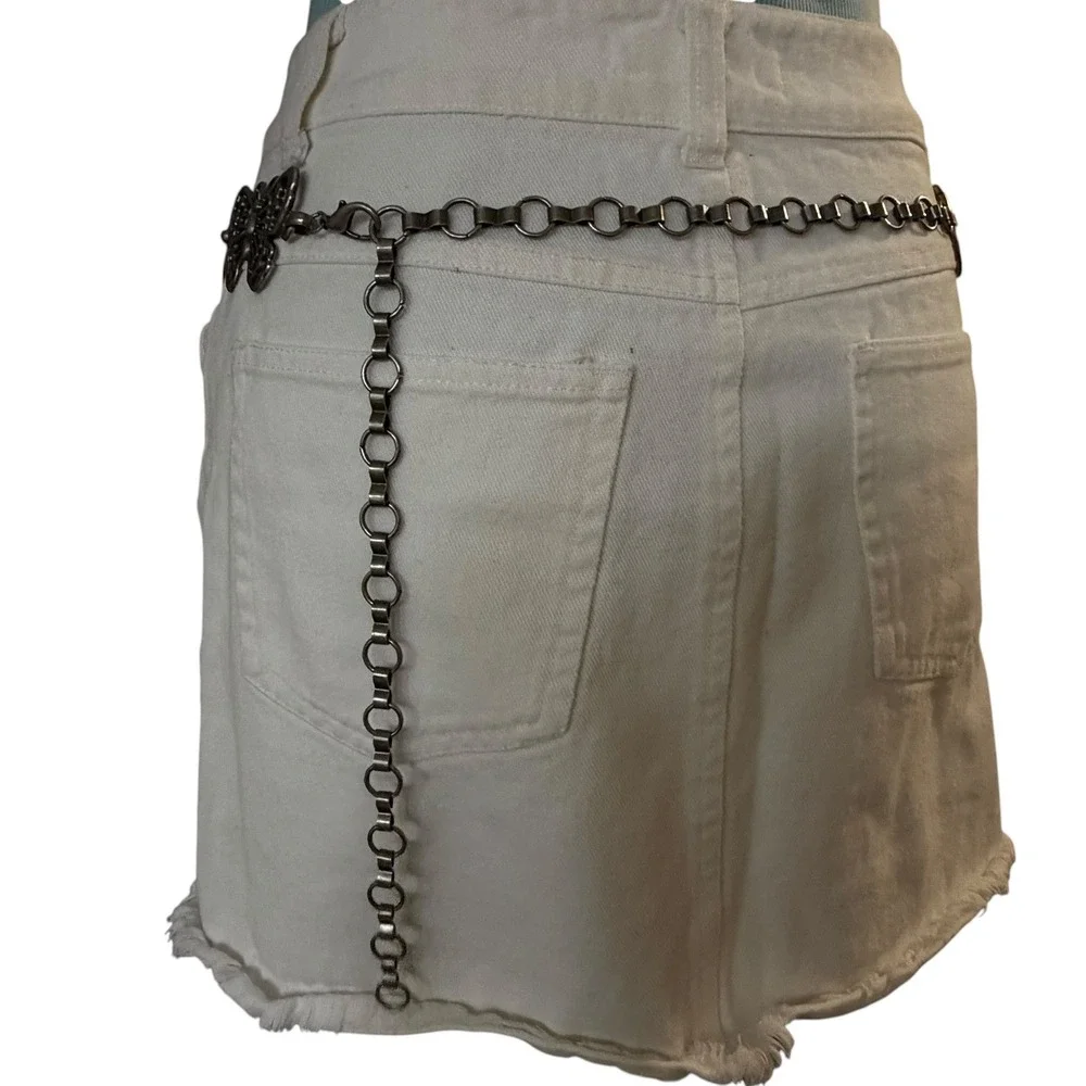 Butterfly Chain‎ O-Ring Belt Silver Tone Adjustable Y2K Fairycore OS Streetwear